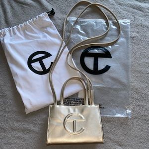 Small Gold Telfar Shopping bag